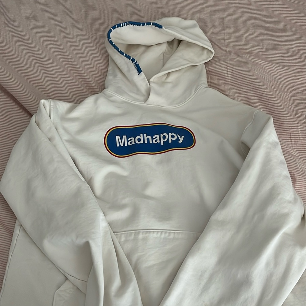 Mad happy Hoodie size Large